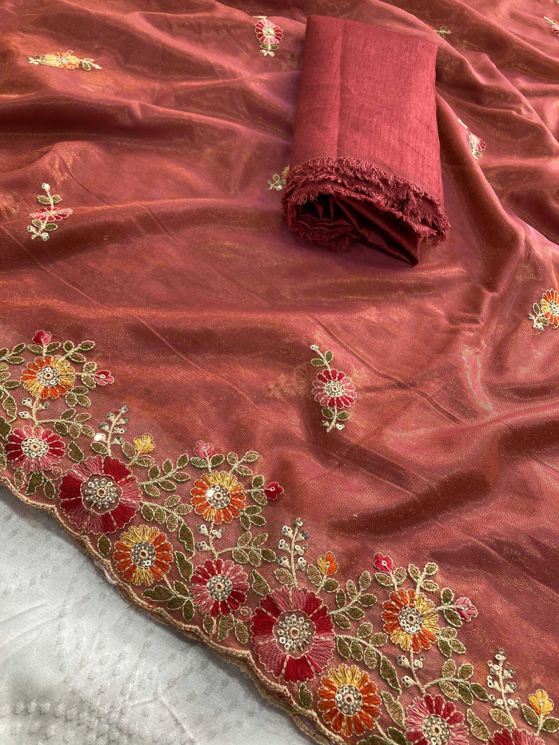 Soft Net  Embroidered Sarees Sarees